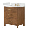 Custom image for Toasted Walnut with Satin Bronze Trim / White Quartz / No Mirror