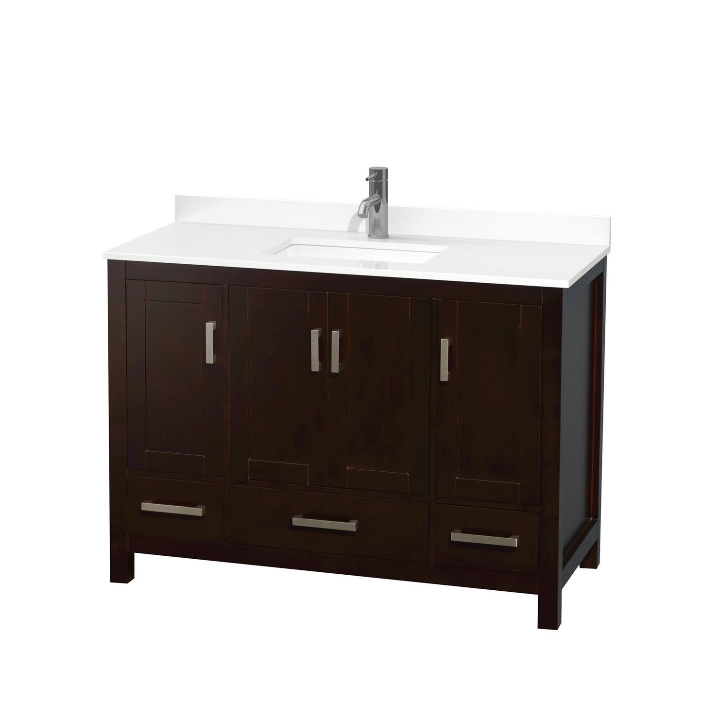 Sheffield Bathroom Vanity with Countertop 48 inch Single Sink Single hole Faucet Setup