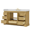 Custom image for Honey Oak with Brushed Gold Trim / Giotto Quartz / No Mirror