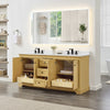 Custom image for Honey Oak with Matte Black Trim / White Quartz / No Mirror