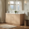 Custom image for Light Straw with Brushed Nickel Trim / Carrara Cultured Marble / No Mirror