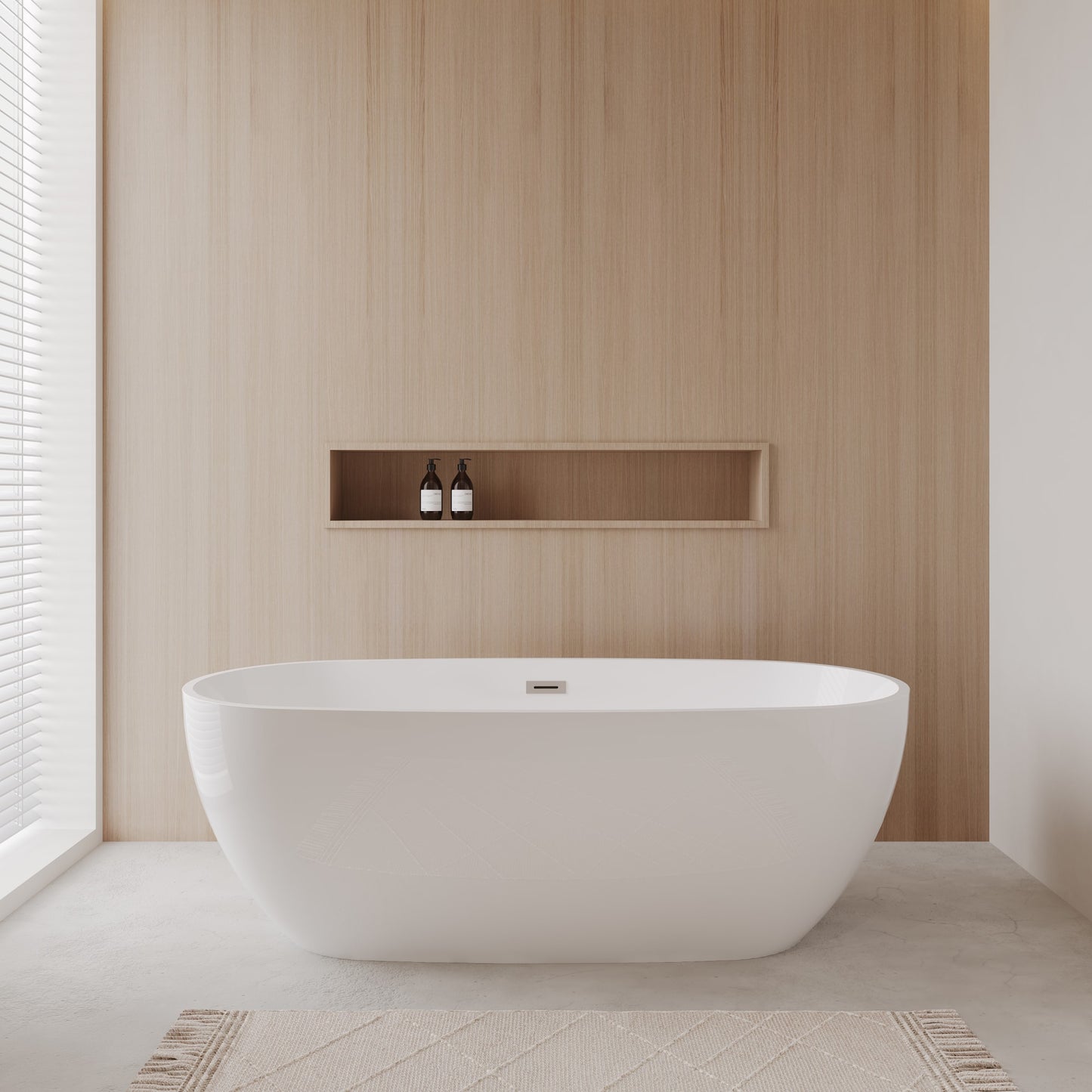 Juno Freestanding Acrylic Bathtub No Faucet 71 inch