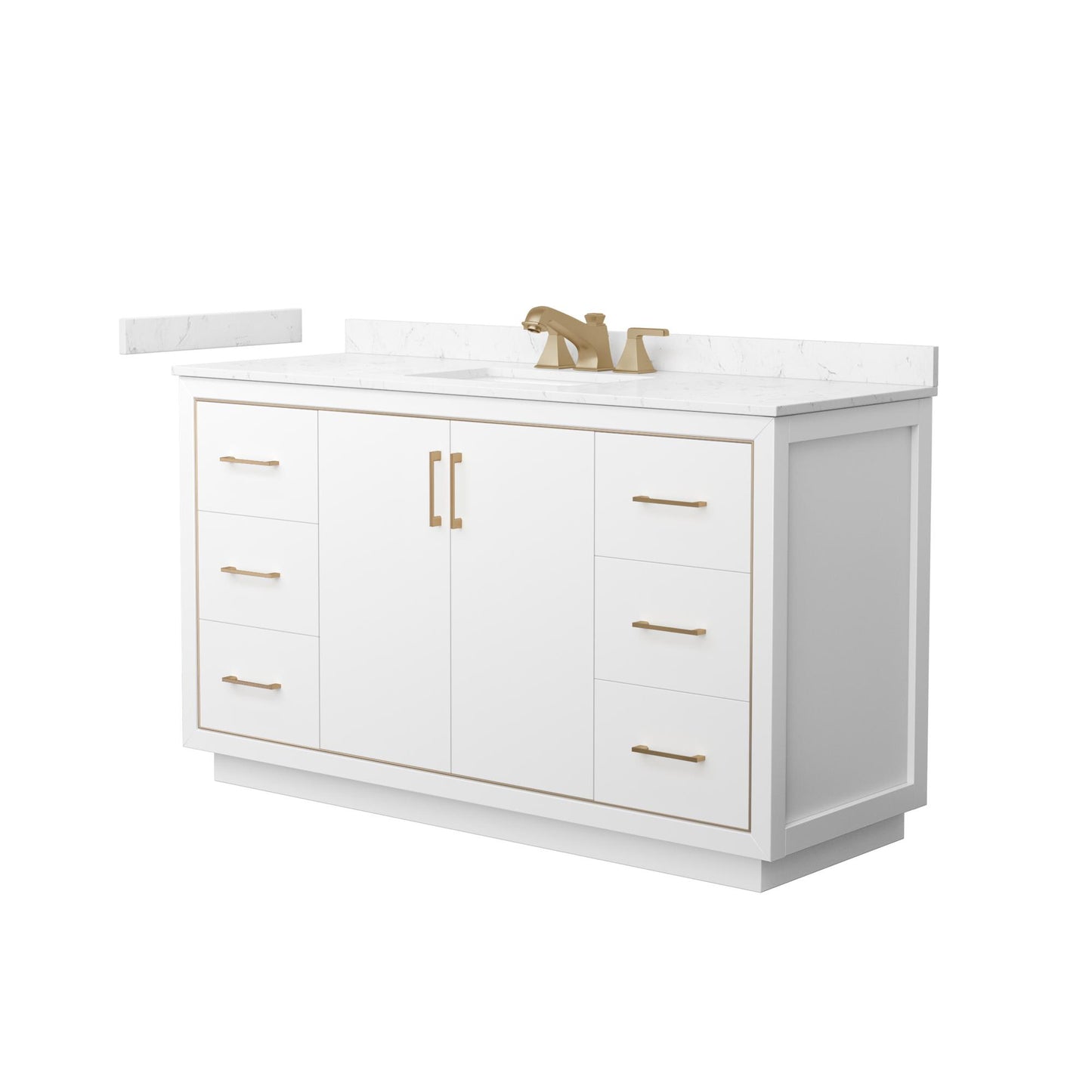 Icon Bathroom Vanity with Countertop 60 inch Single Sink 3-hole Faucet Setup