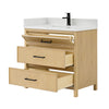 Custom image for Scandinavian Oak with Matte Black Trim / Giotto Quartz / No Mirror