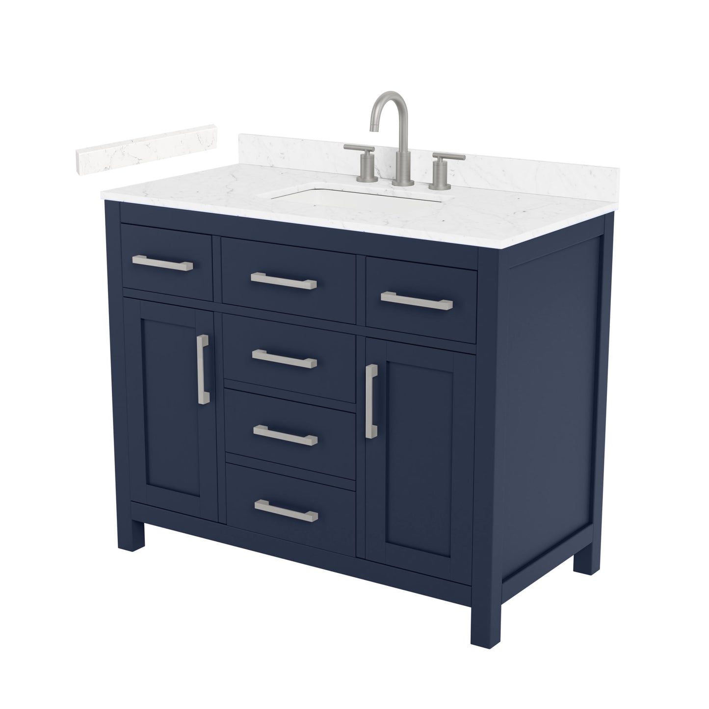 Beckett Bathroom Vanity with Countertop 42 inch Single Sink 3-hole Faucet Setup