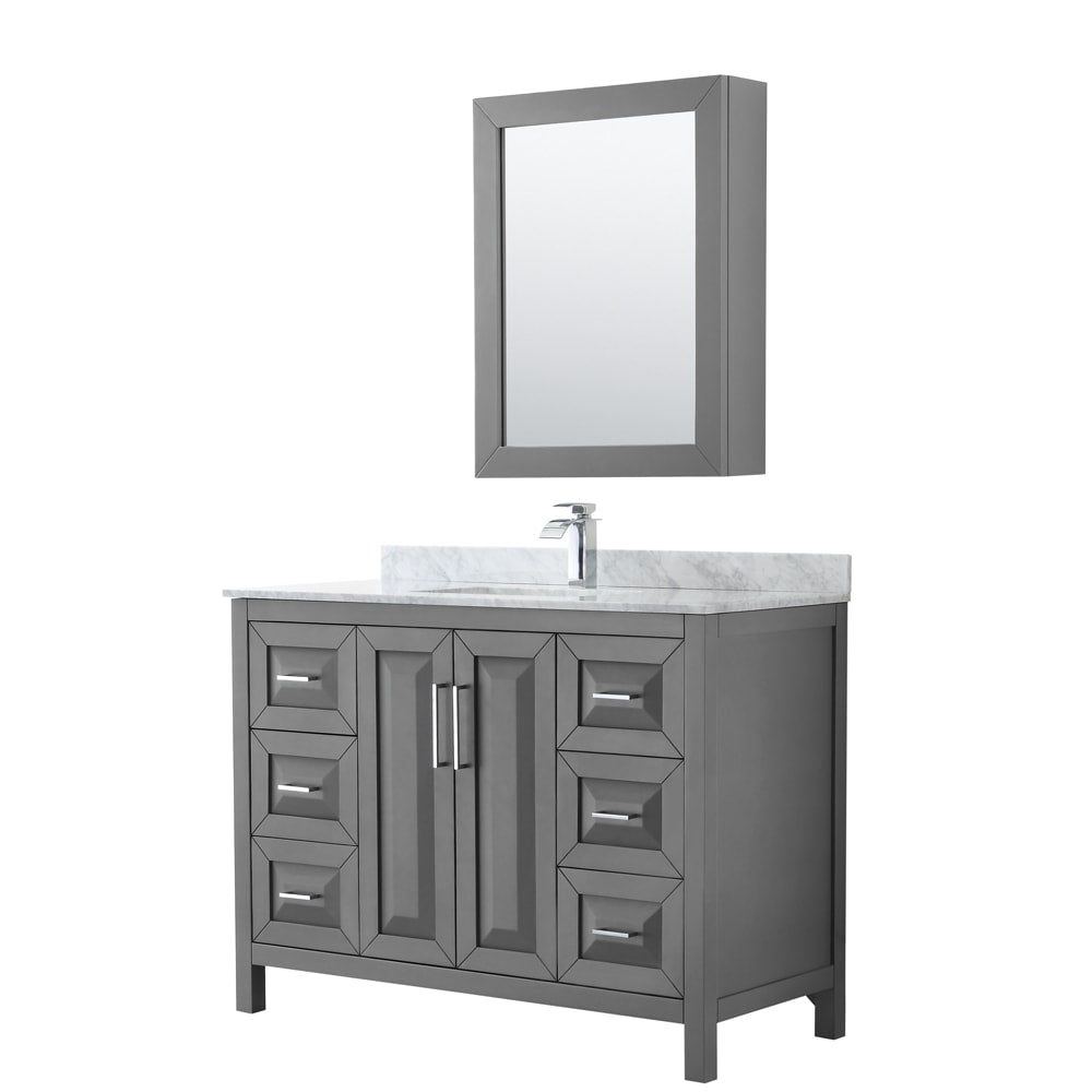 Daria Bathroom Vanity with Countertop 48 inch Single Sink Single hole Faucet Setup