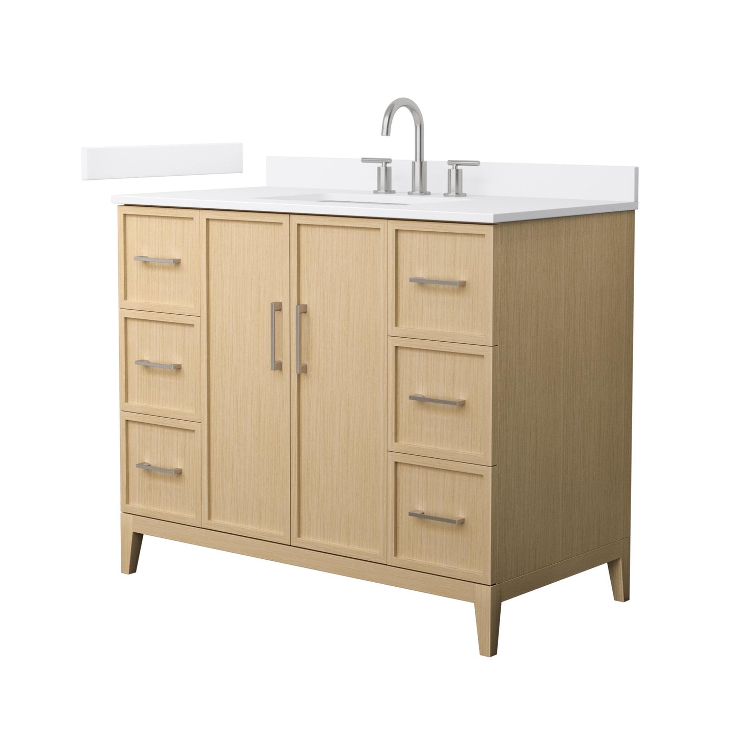 Elan Bathroom Vanity with Countertop 42 inch Single Sink 3-hole Faucet Setup