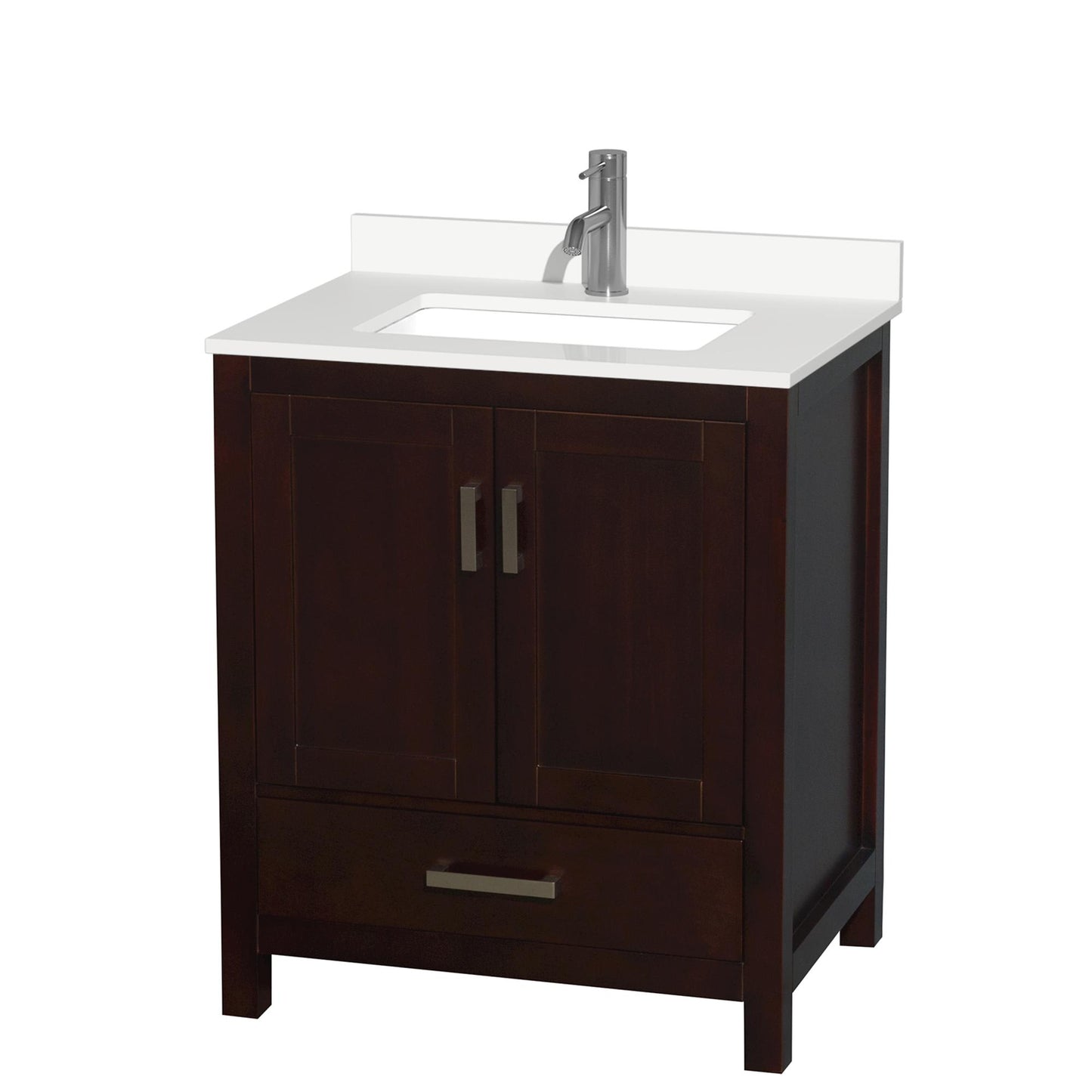 Sheffield Bathroom Vanity with Countertop 30 inch Single Sink Single hole Faucet Setup