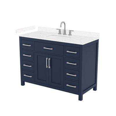 Beckett Bathroom Vanity with Countertop 48 inch Single Sink 3-hole Faucet Setup