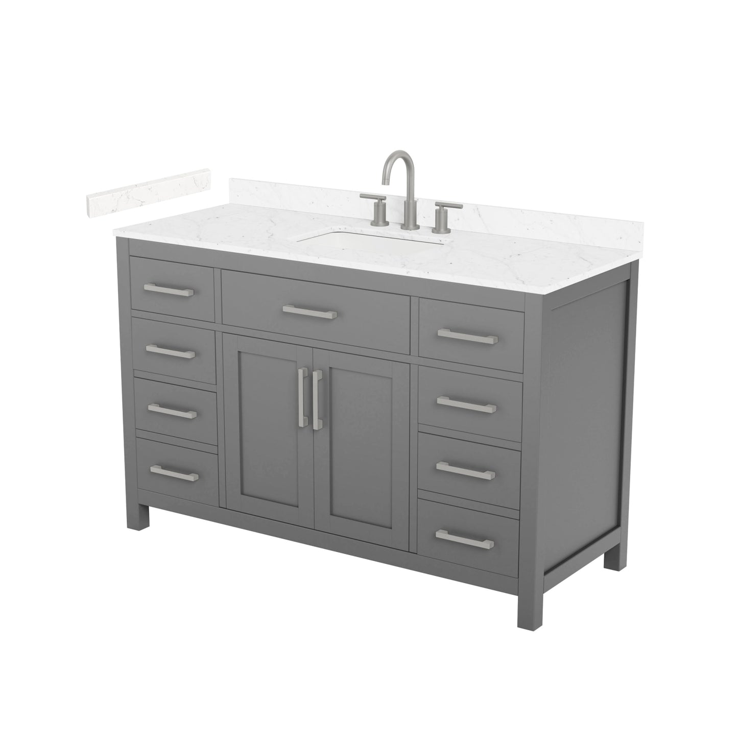Beckett Bathroom Vanity with Countertop 54 inch Single Sink 3-hole Faucet Setup