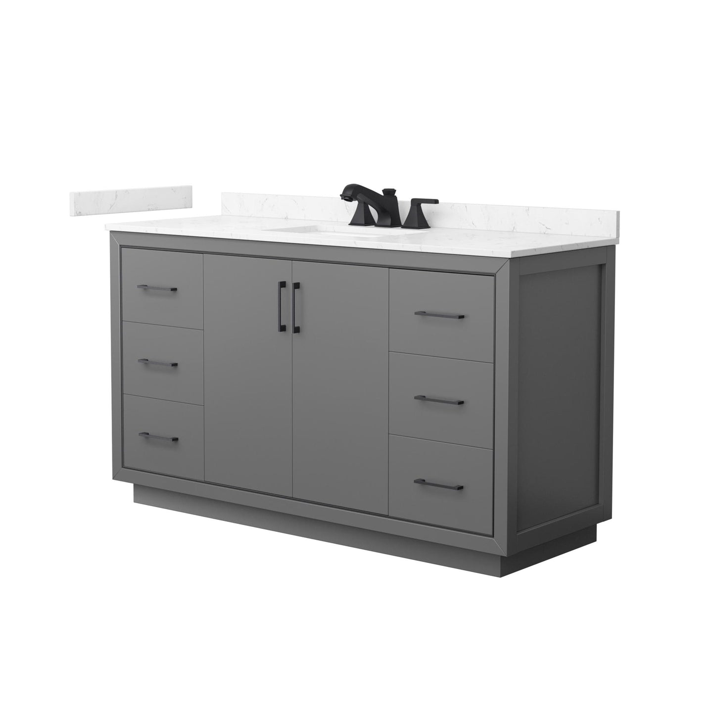 Icon Bathroom Vanity with Countertop 60 inch Single Sink 3-hole Faucet Setup