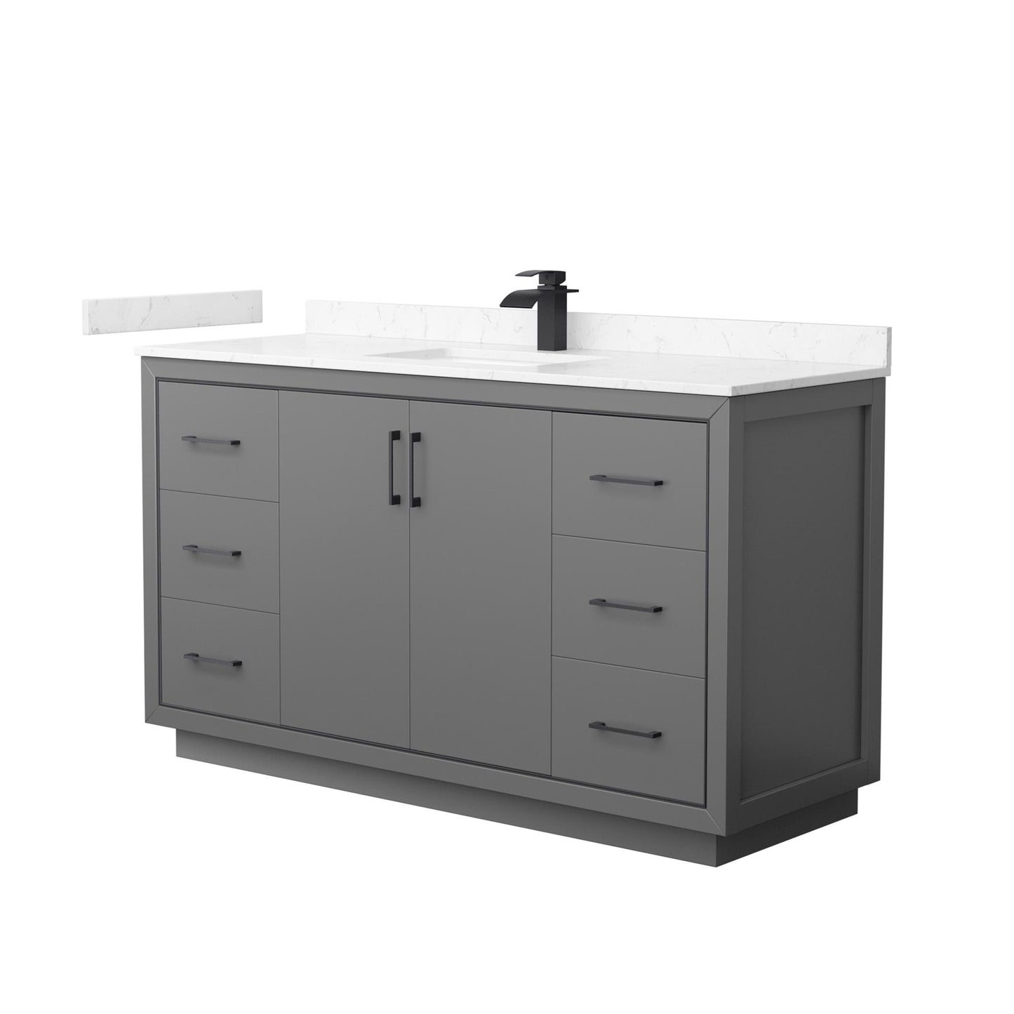 Icon Bathroom Vanity with Countertop 60 inch Single Sink Single hole Faucet Setup