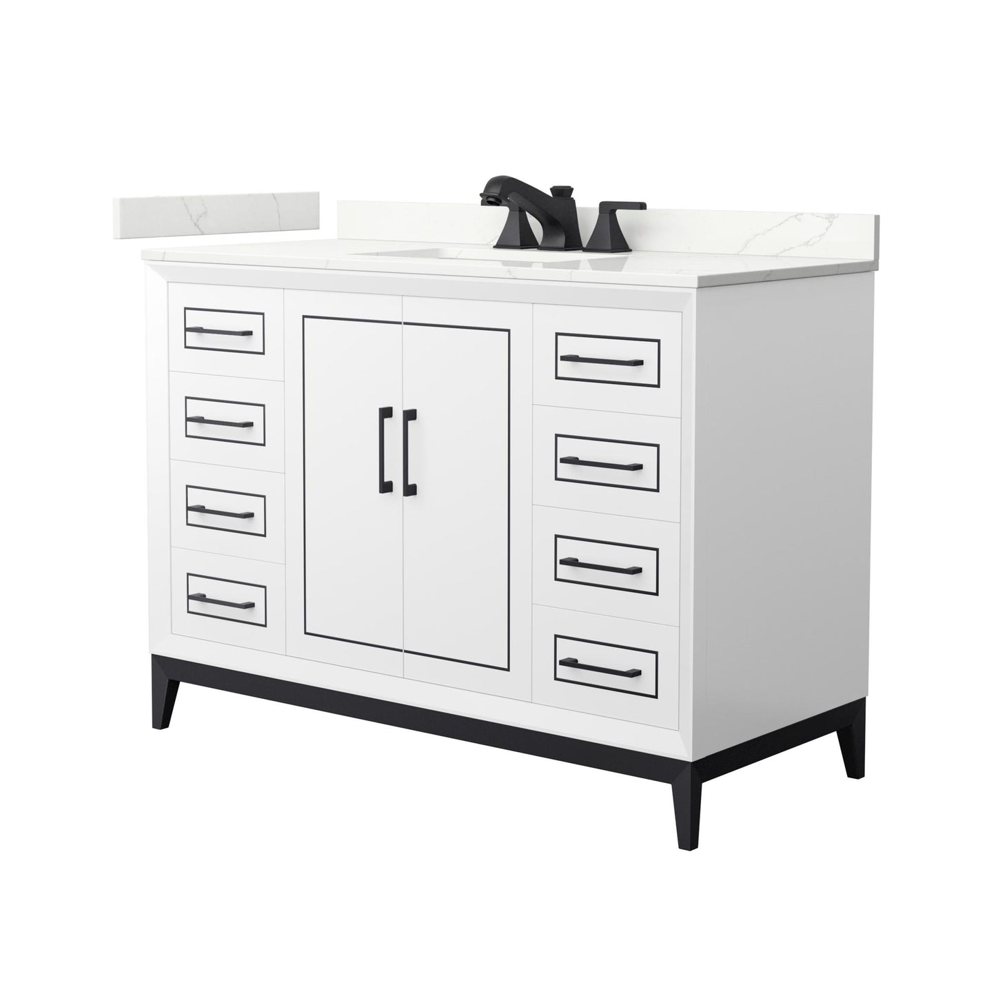 Marlena Bathroom Vanity with Countertop 48 inch Single Sink 3-hole Faucet Setup