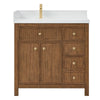 Custom image for Toasted Walnut with Satin Bronze Trim / White Quartz / No Mirror
