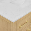 Custom image for Rift Oak with Brushed Gold Trim / Carrara Cultured Marble / No Mirror