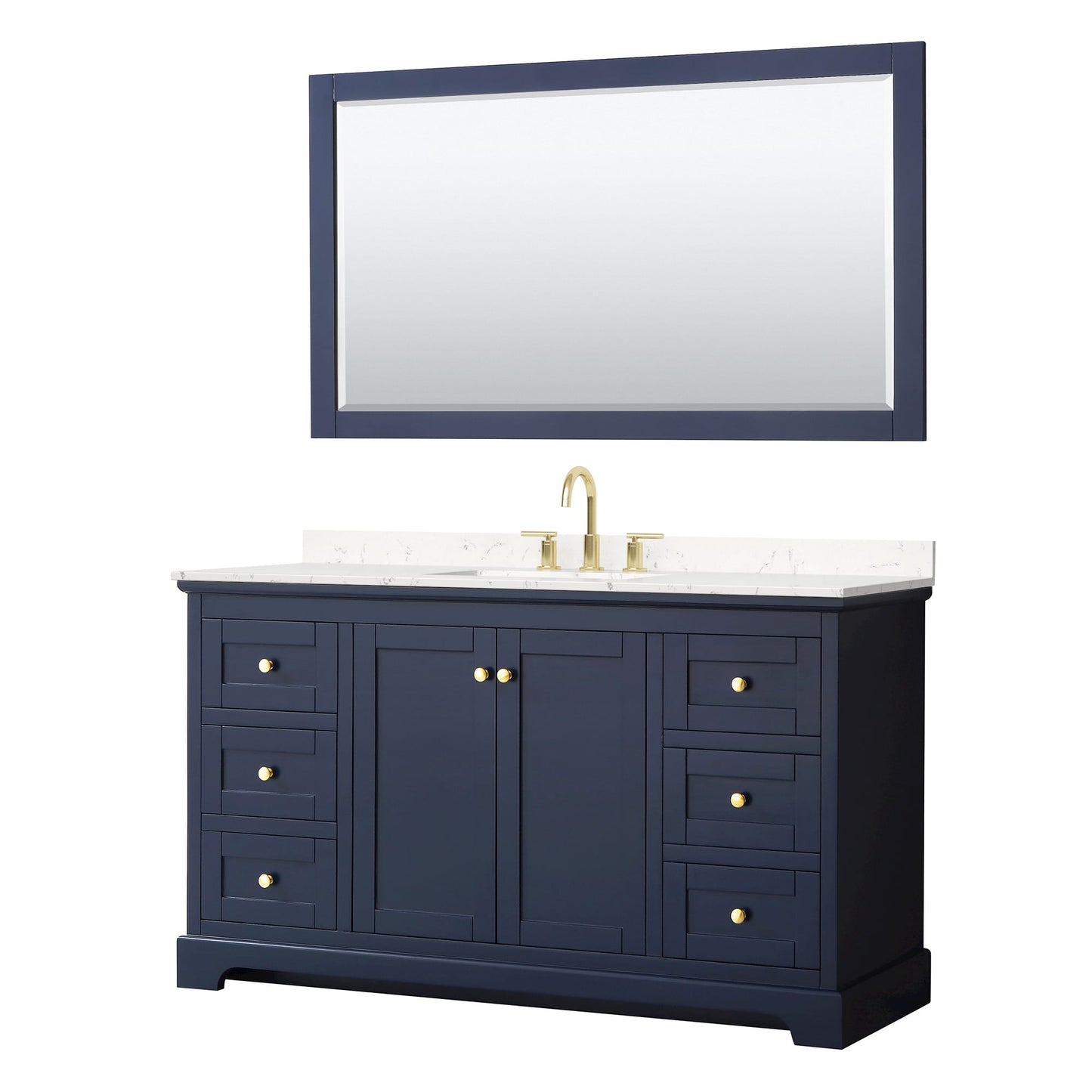 Avery Bathroom Vanity with Countertop 60 inch Single Sink 3-hole Faucet Setup