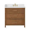 Custom image for Toasted Walnut with Satin Bronze Trim / White Quartz / No Mirror