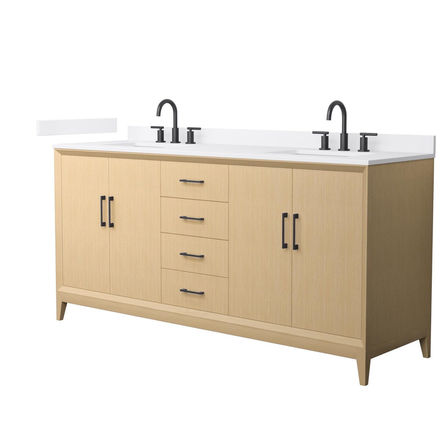 Janna Bathroom Vanity with Countertop 72 inch Double Sink 3-hole Faucet Setup