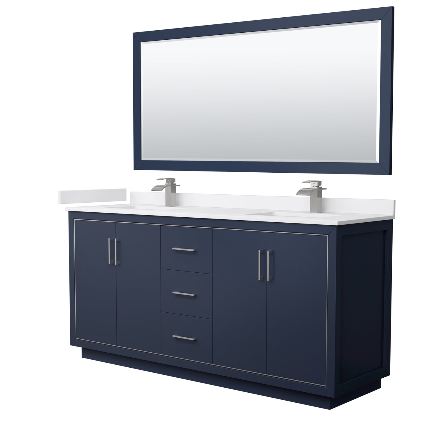 Icon Bathroom Vanity with Countertop 72 inch Double Sink Single hole Faucet Setup