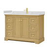 Custom image for Honey Oak with Brushed Gold Trim / Giotto Quartz / No Mirror