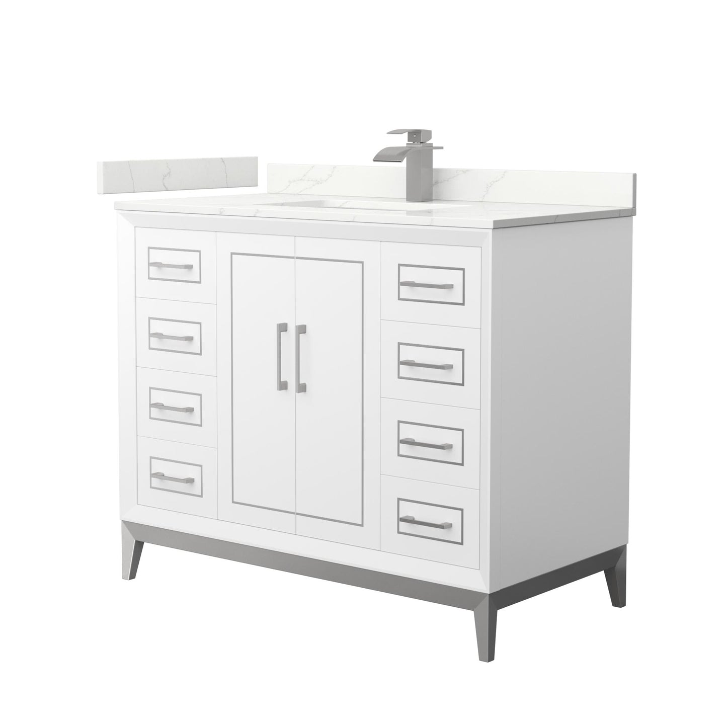 Marlena Bathroom Vanity with Countertop 42 inch Single Sink Single hole Faucet Setup
