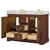 Custom image for Dark Walnut with Brushed Gold Trim / Giotto Quartz / No Mirror