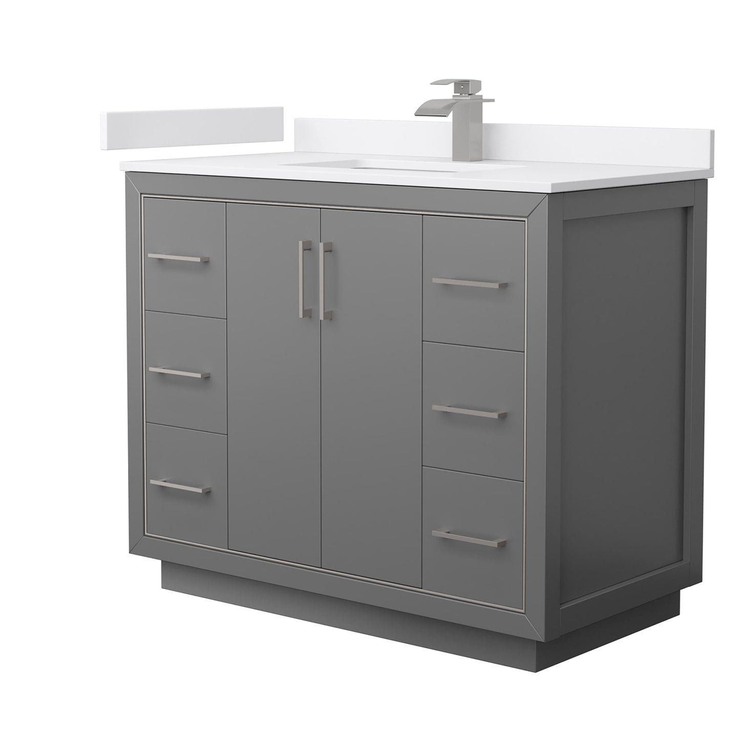 Icon Bathroom Vanity with Countertop 42 inch Single Sink Single hole Faucet Setup