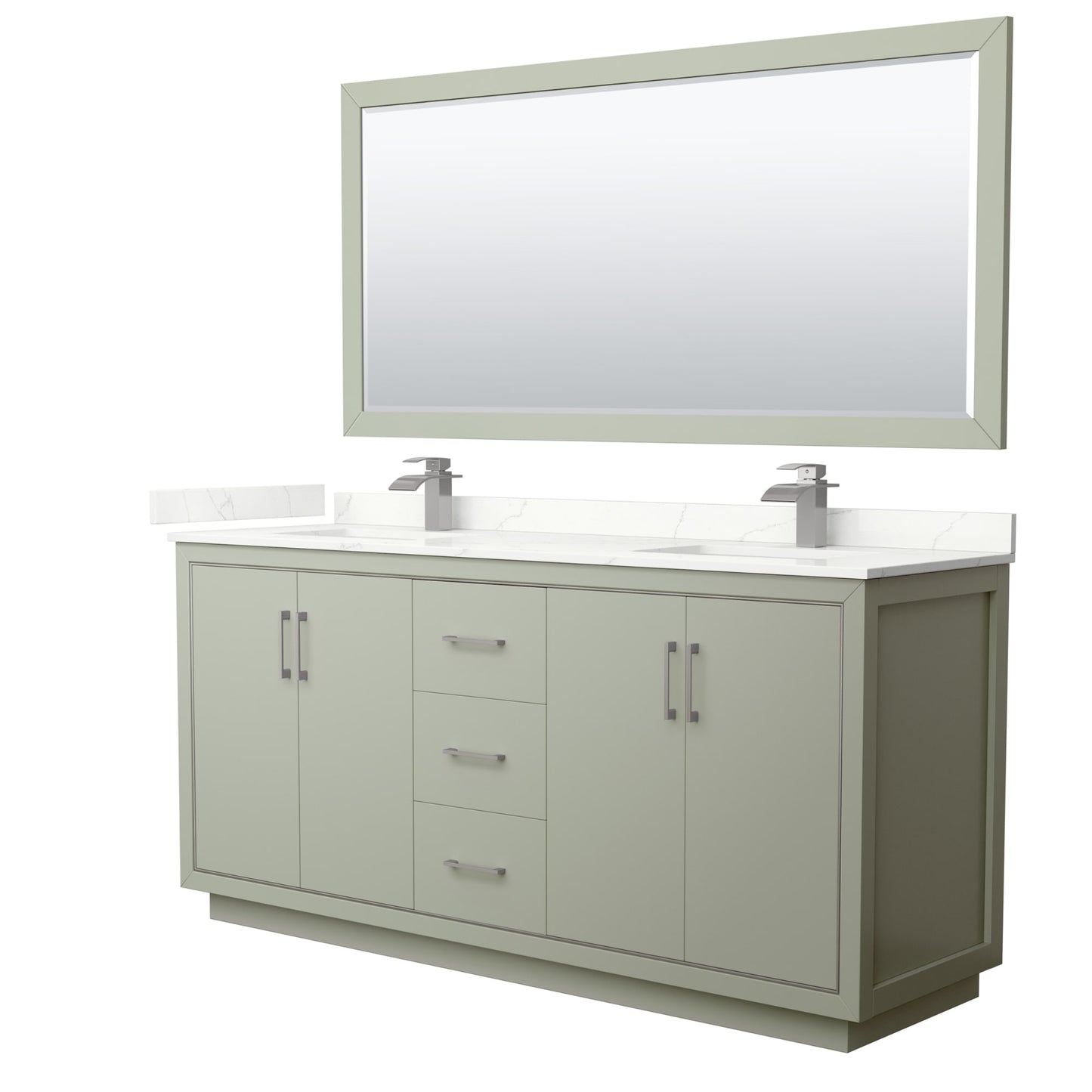 Icon Bathroom Vanity with Countertop 72 inch Double Sink Single hole Faucet Setup