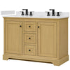 Custom image for Honey Oak with Matte Black Trim / White Cultured Marble / No Mirror