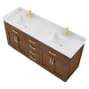 Custom image for Dark Oak with Brushed Gold Trim / Giotto Quartz / No Mirror
