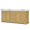 Custom image for Honey Oak with Brushed Gold Trim / Carrara Cultured Marble / No Mirror