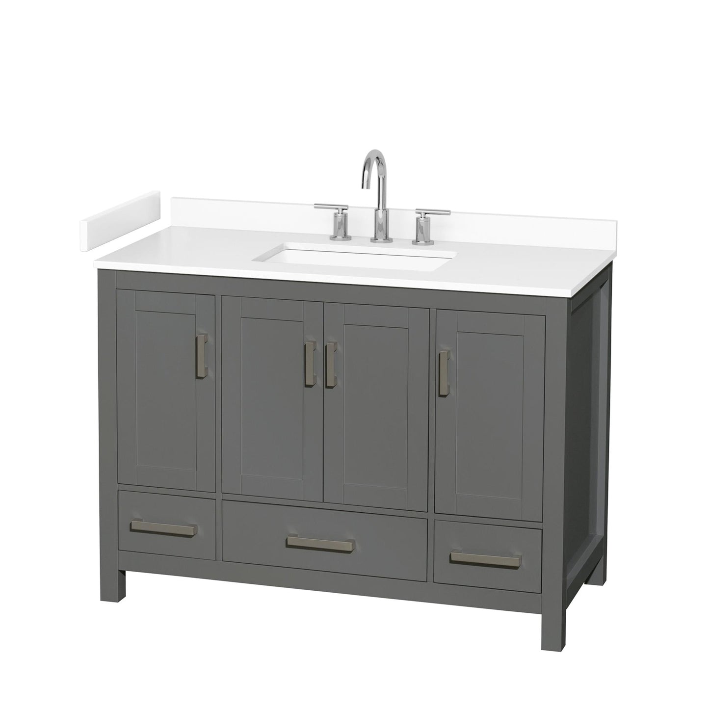 Sheffield Bathroom Vanity with Countertop 48 inch Single Sink 3-hole Faucet Setup