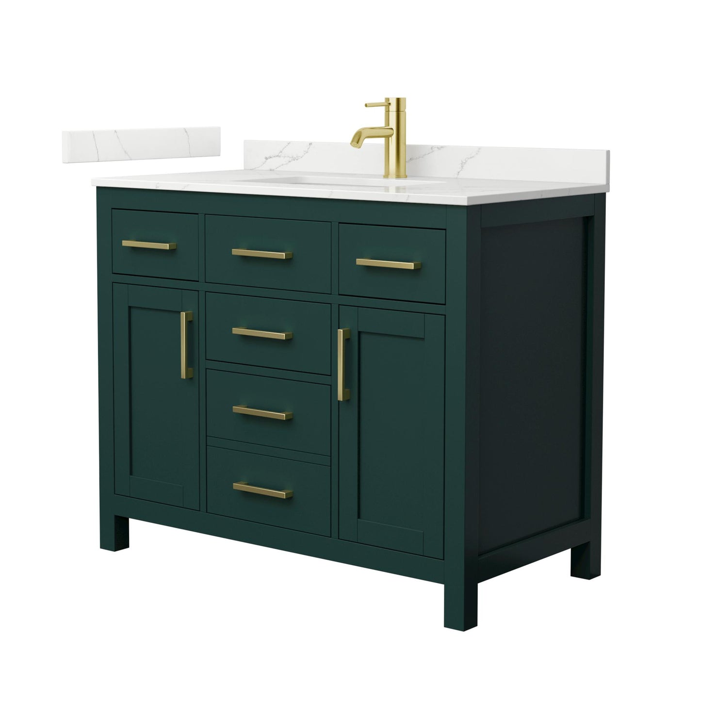Beckett Bathroom Vanity with Countertop 42 inch Single Sink Single hole Faucet Setup