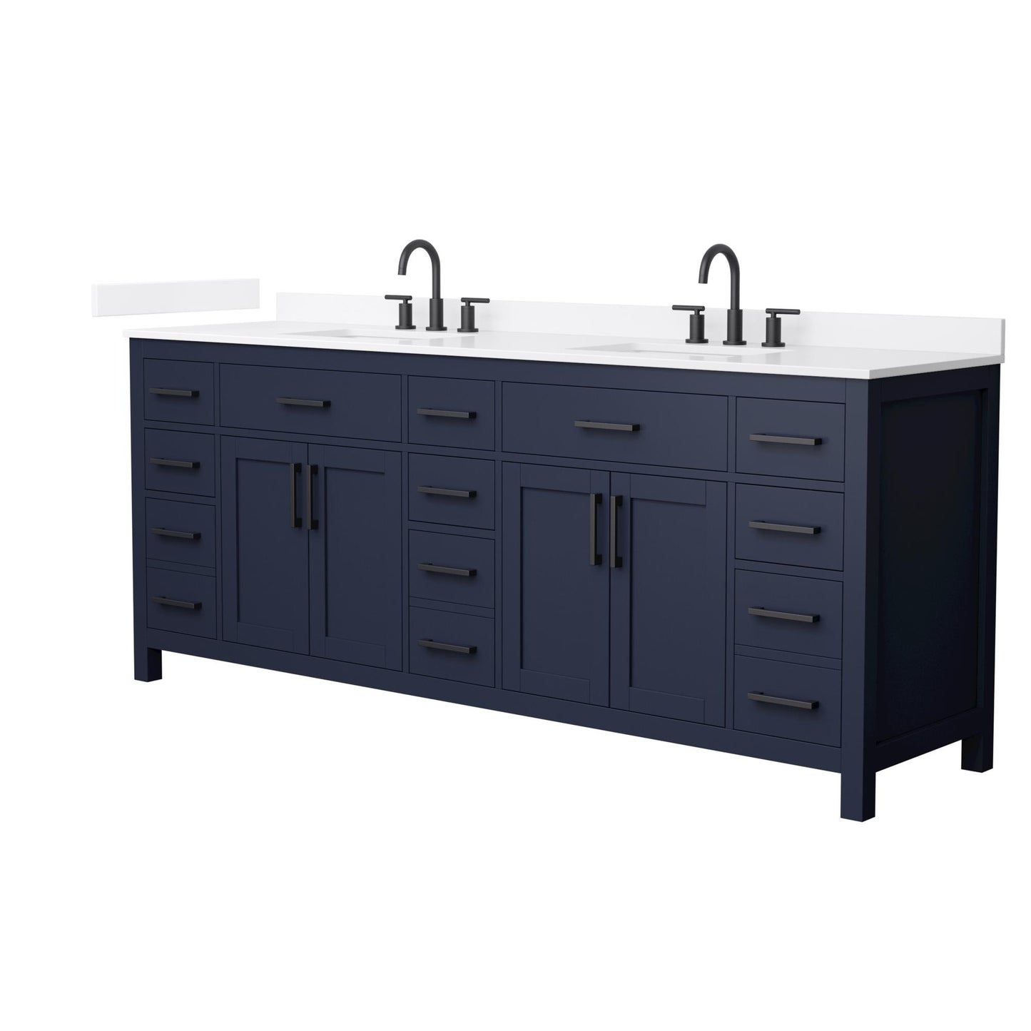 Beckett Bathroom Vanity with Countertop 84 inch Double Sink 3-hole Faucet Setup