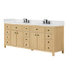 Custom image for Scandinavian Oak with Matte Black Trim / White Quartz / No Mirror