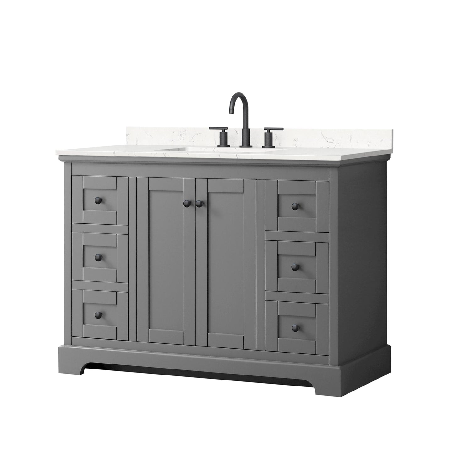 Avery Bathroom Vanity with Countertop 48 inch Single Sink 3-hole Faucet Setup