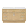 Custom image for Rift Oak with Brushed Nickel Trim / White Quartz / No Mirror