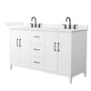 Custom image for White with Matte Black Trim / White Cultured Marble / No Mirror