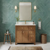 Custom image for Toasted Walnut with Satin Bronze Trim / White Quartz / No Mirror