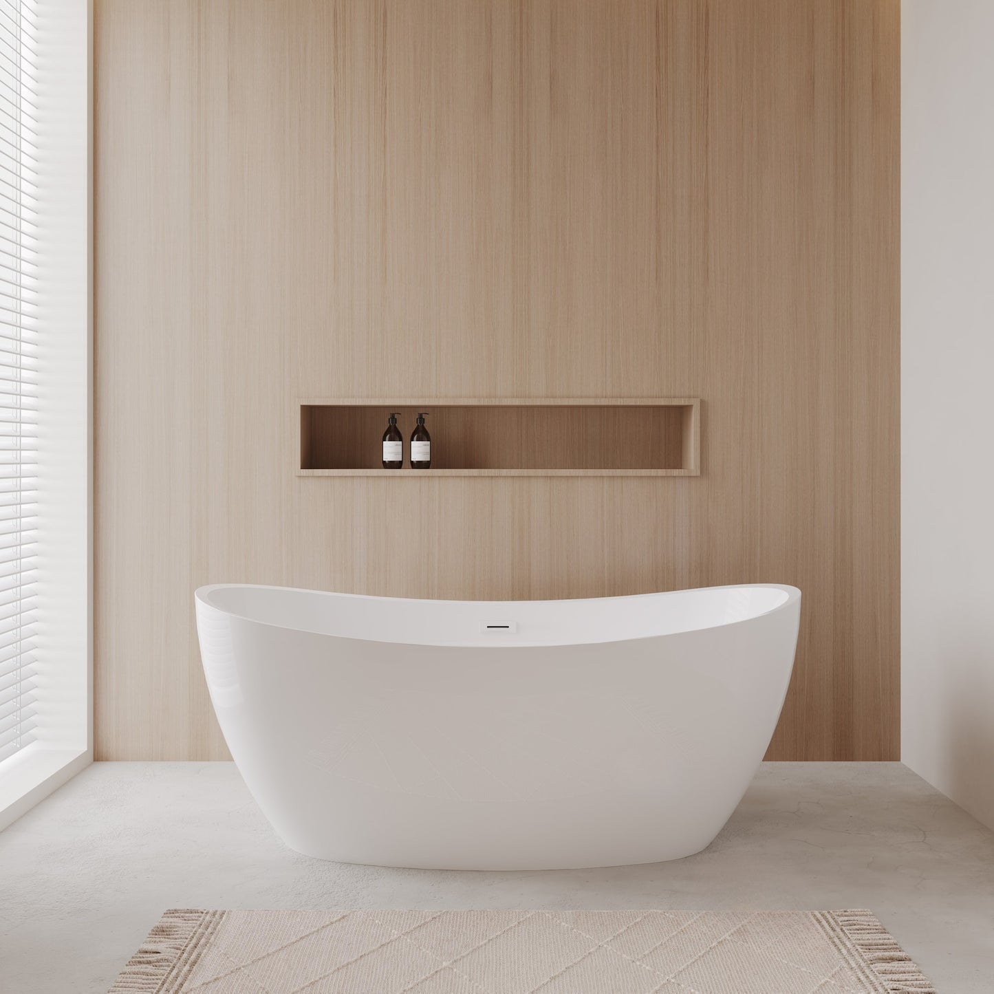 Dorrit Freestanding Acrylic Bathtub No Faucet 66 inch