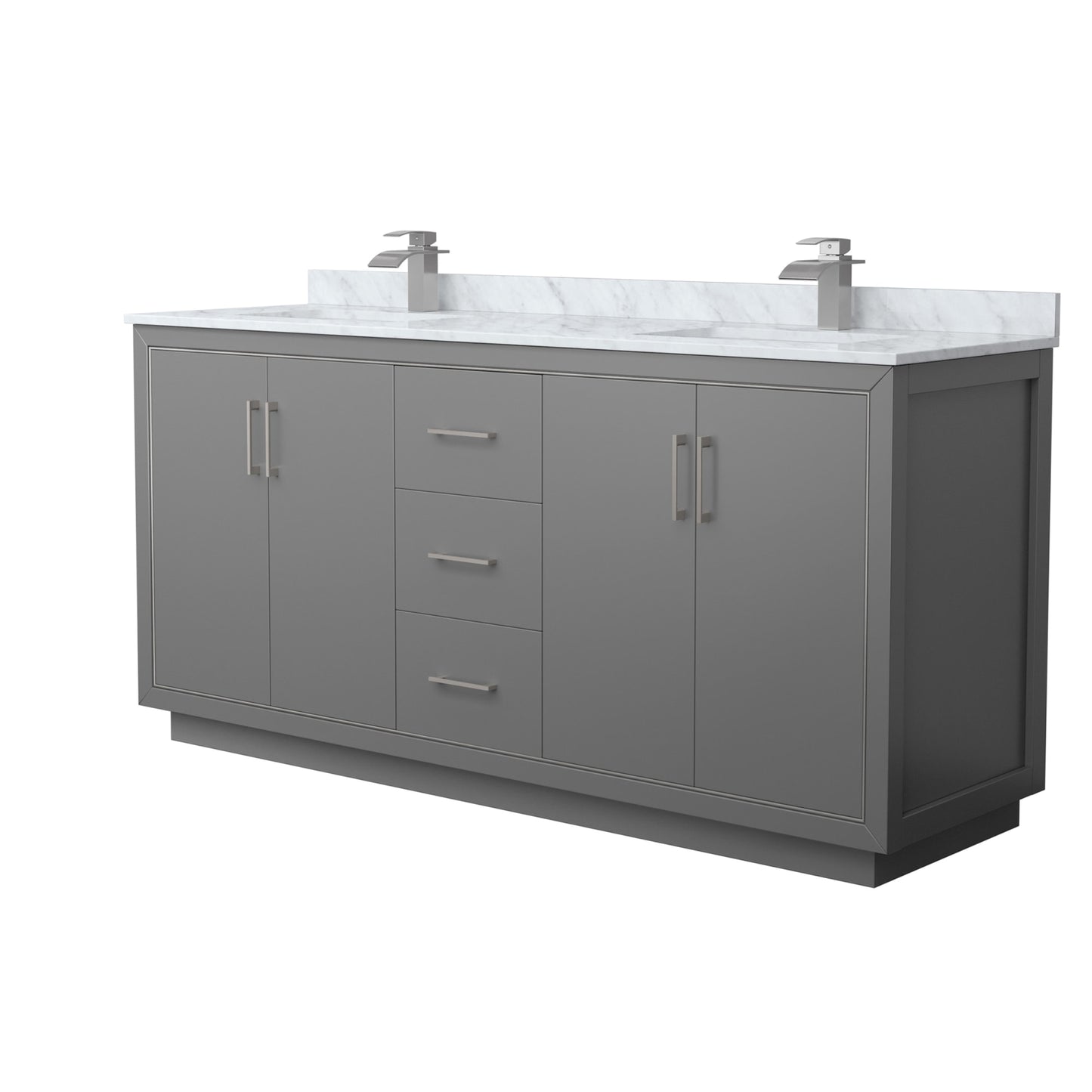 Icon Bathroom Vanity with Countertop 72 inch Double Sink Single hole Faucet Setup