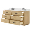 Custom image for Scandinavian Oak with Matte Black Trim / White Quartz / No Mirror