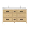 Custom image for Scandinavian Oak with Matte Black Trim / White Quartz / No Mirror