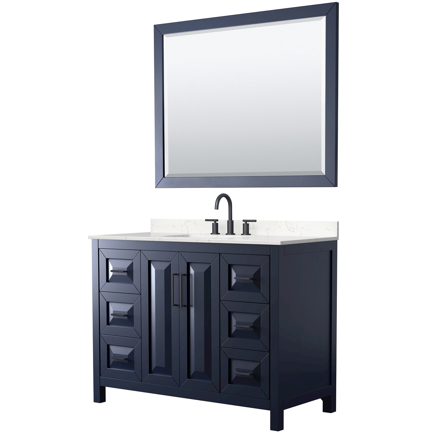 Daria Bathroom Vanity with Countertop 48 inch Single Sink 3-hole Faucet Setup