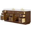 Custom image for Dark Oak with Brushed Gold Trim / Carrara Cultured Marble / No Mirror