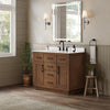 Custom image for Dark Oak with Matte Black Trim / White Cultured Marble / No Mirror