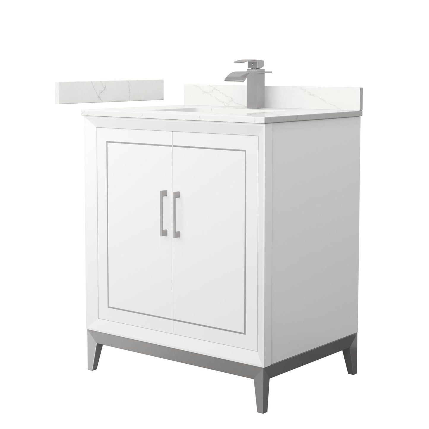 Marlena Bathroom Vanity with Countertop 30 inch Single Sink Single hole Faucet Setup
