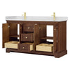 Custom image for Dark Walnut with Brushed Gold Trim / Giotto Quartz / No Mirror
