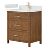 Custom image for Toasted Walnut with Satin Bronze Trim / White Quartz / No Mirror