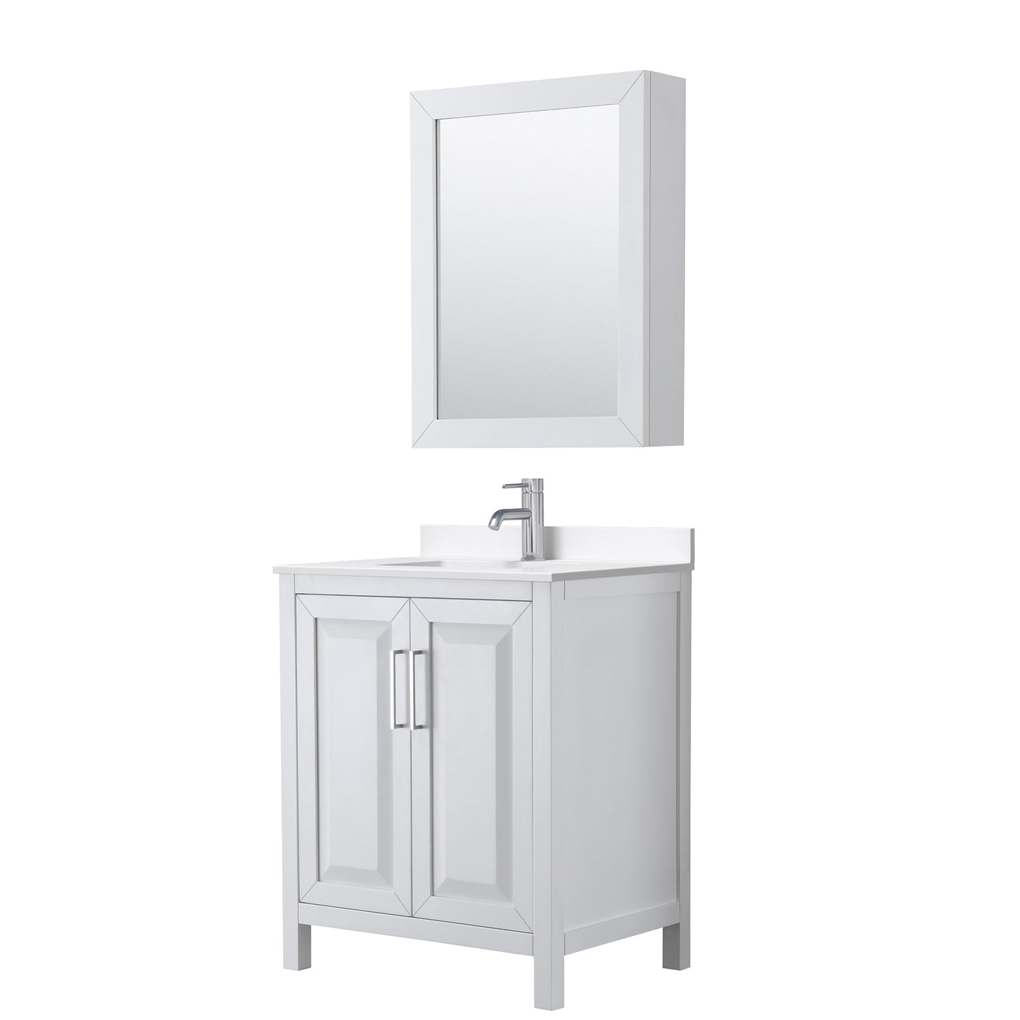 Daria Bathroom Vanity with Countertop 30 inch Single Sink Single hole Faucet Setup